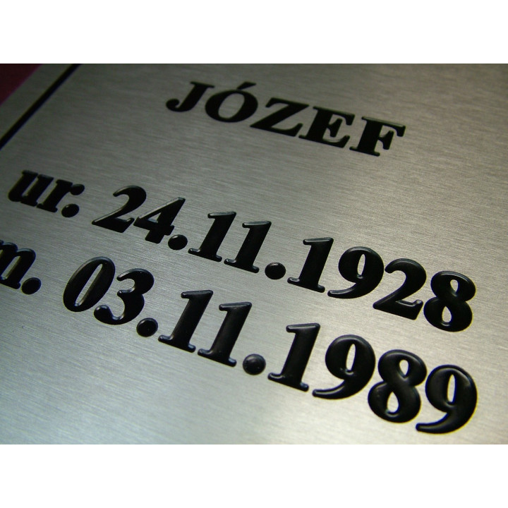 TABLICA Z ALUMINIUM ANODOWANEGO - IMITACJA STALI NIERDZEWNEJ