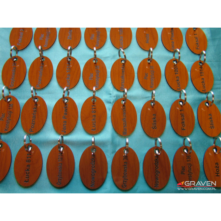 BRELOK Z LAMINATU - IMITACJA DREWNA B-007 (40 x 60mm)