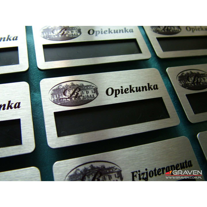 IDENTYFIKATOR METALOWY Z OKIENKIEM - AGRAFKA