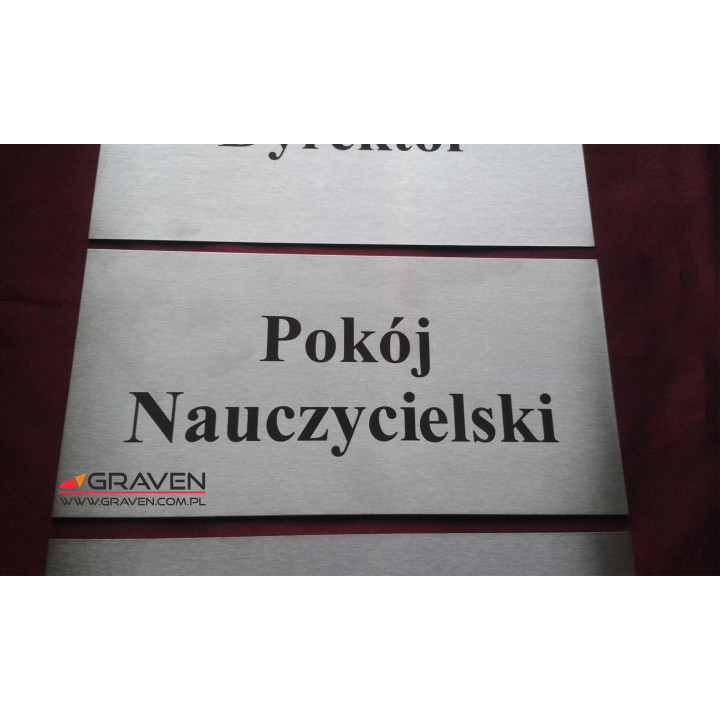 TABLICZKA NA DRZWI INOX (T-034)