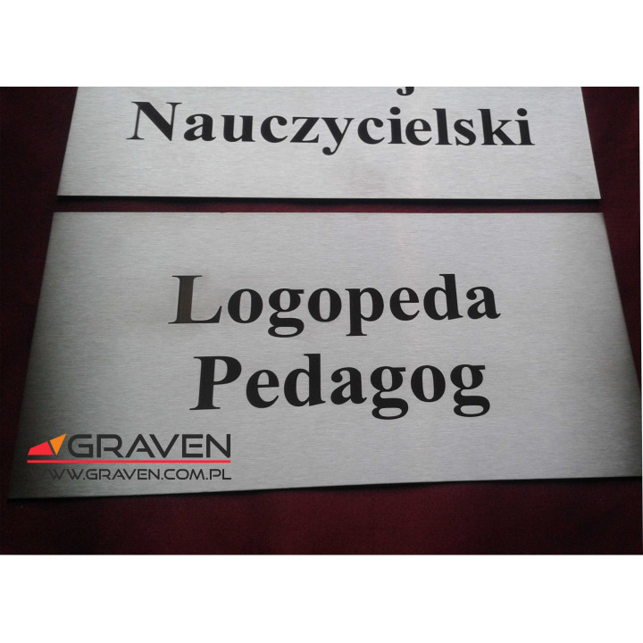TABLICZKA NA DRZWI INOX (T-034)