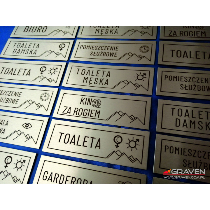 TABLICZKA NA DRZWI INOX (40x120 mm)