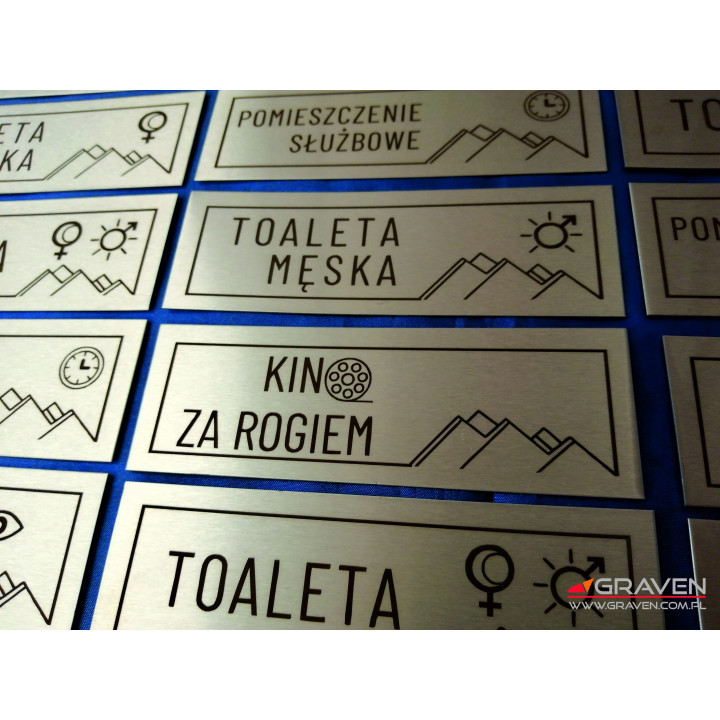 TABLICZKA NA DRZWI INOX (40x120 mm)