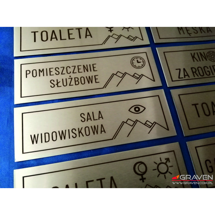 TABLICZKA NA DRZWI INOX (40x120 mm)