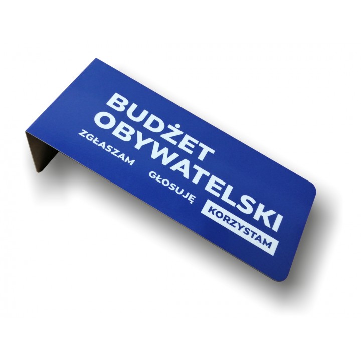 TABLICZKA GIĘTA + NAKLEJKA UV