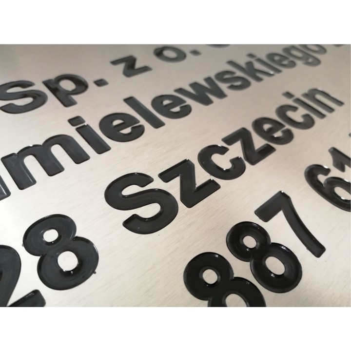 SZYLD ALUMINIUM  + WYPEŁNIENIE FARBĄ