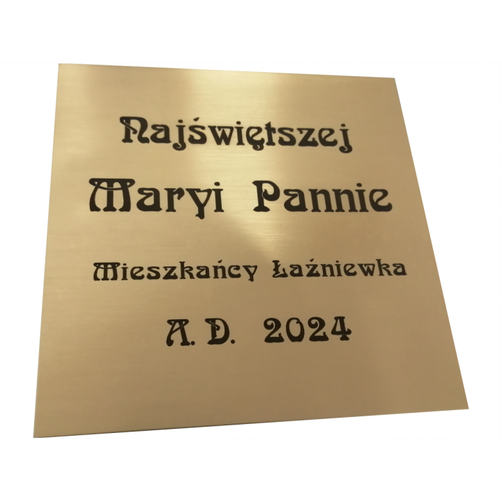 TABLICZKA MOSIĘŻNA 200 x 200 MM GRAWER LASEROWY