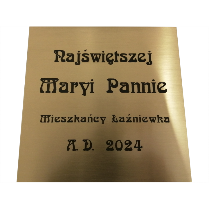TABLICZKA MOSIĘŻNA 200 x 200 MM GRAWER LASEROWY
