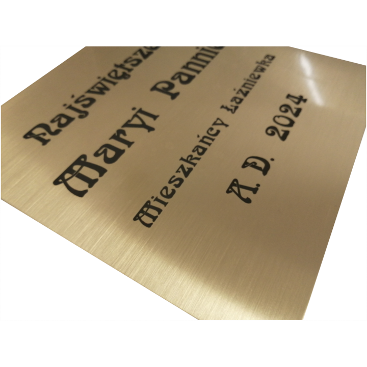 TABLICZKA MOSIĘŻNA 200 x 200 MM GRAWER LASEROWY