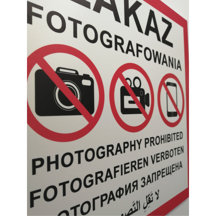 TABLICZKA ZAKAZ FOTOGRAFOWANIA