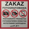 TABLICZKA ZAKAZ FOTOGRAFOWANIA